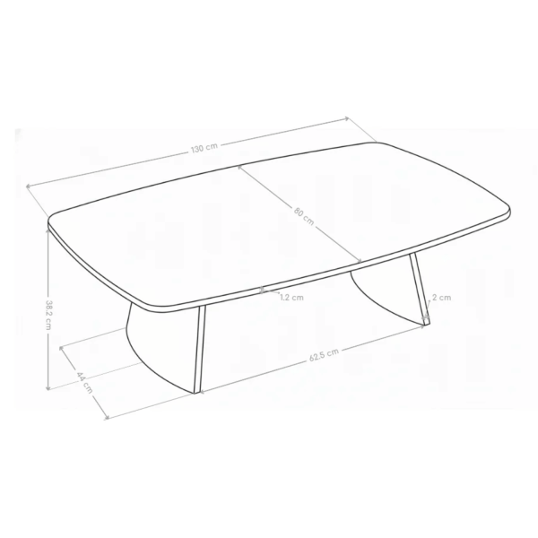 Nowoczesny Stolik Kawowy Prostokątny Art Deco 130x80cm Do Salonu Kamień Naturalny Czarny Marmur ELORIA