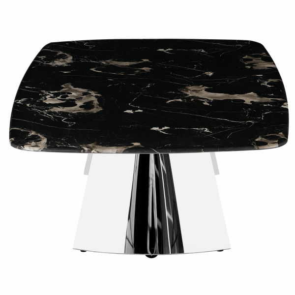 Nowoczesny Stolik Kawowy Prostokątny Art Deco 130x80cm Do Salonu Kamień Naturalny Czarny Marmur ELORIA