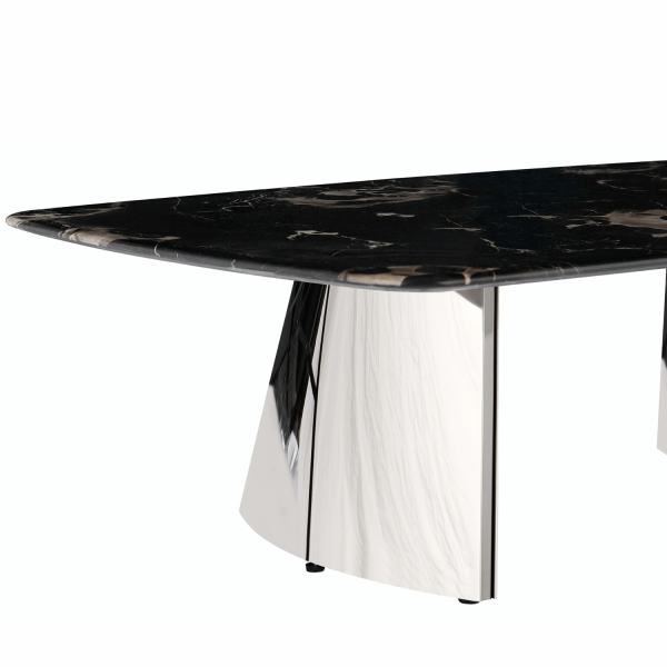 Nowoczesny Stolik Kawowy Prostokątny Art Deco 130x80cm Do Salonu Kamień Naturalny Czarny Marmur ELORIA