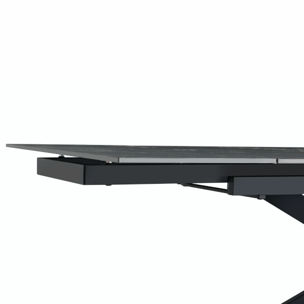 Prostokątny Stół Rozkładany 160-240 cm Ceramiczny Nowoczesny Loft Do Jadalni Salonu Czarny Marmur LILIA