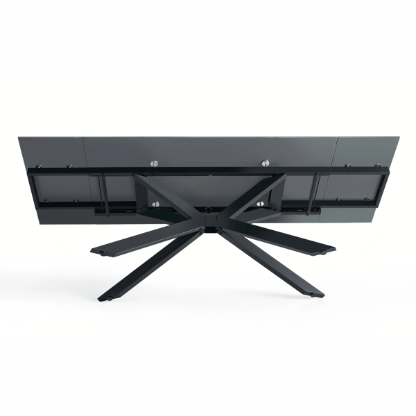 Prostokątny Stół Rozkładany 160-240 cm Ceramiczny Nowoczesny Loft Do Jadalni Salonu Czarny Marmur LILIA