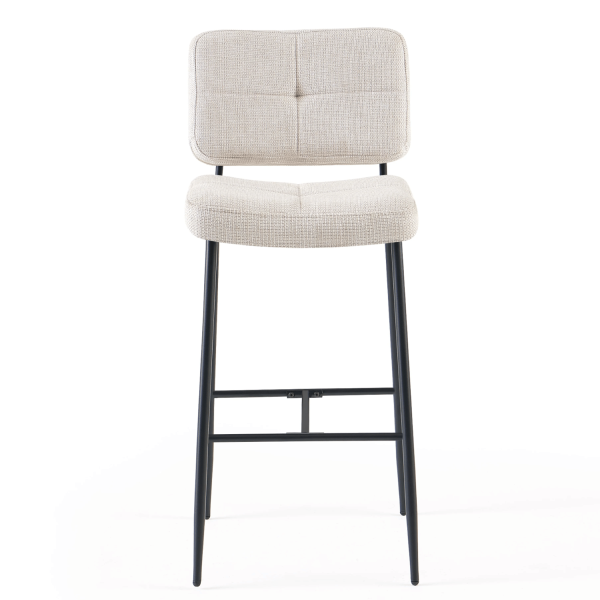 Nowoczesny Hoker Barowy Kuchenny Minimalistyczny Tapicerowany Loft Pikowany Beżowy BARI