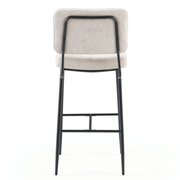 Nowoczesny Hoker Barowy Kuchenny Minimalistyczny Tapicerowany Loft Pikowany Beżowy BARI