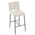 Nowoczesny Hoker Barowy Kuchenny Minimalistyczny Tapicerowany Loft Pikowany Beżowy BARI