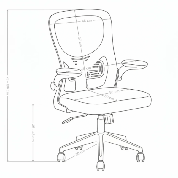 Fotel Biurowy Obrotowy Ergonomiczny Nowoczesny Z Podłokietnikami Do Biurka Biura Szary Biały MELA