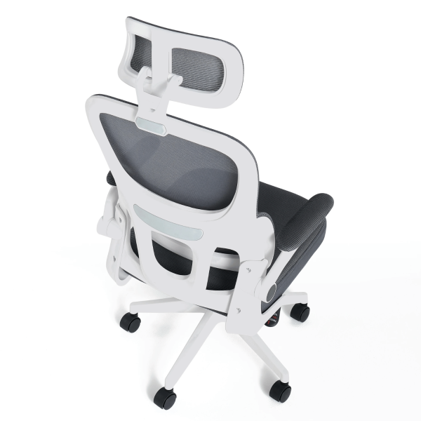 Ergonomiczny Nowoczesny Fotel Biurowy Do Biurka Biura Obrotowy Z Podłokietnikami Szary Biały LANZAROTE