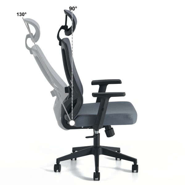 Nowoczesny Fotel Biurowy Obrotowy Gabinetowy Ergonomiczny Do Biurka Z Podłokietnikami Szary ETNA