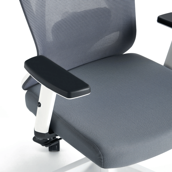Fotel Biurowy Obrotowy Gabinetowy Ergonomiczny Do Biurka Nowoczesny Z Podłokietnikami Szary Biały ETNA