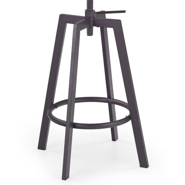 Hoker Barowy Metalowy Loft Dębowy Regulowany H64 Zbliżenie Nogi