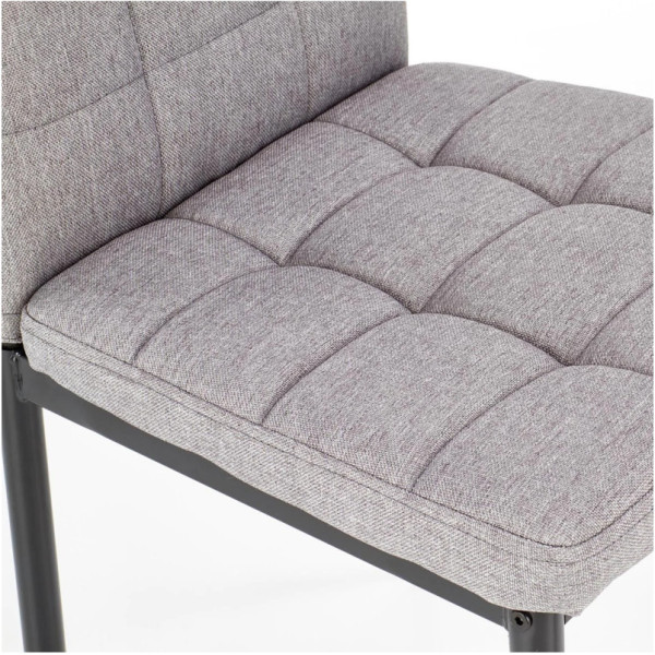 Krzesło Pikowane Loft Tapicerowane K292 Popielate Zbliżenie od Boku Siedzisko