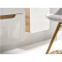 Szafka pod Umywalkę Nablatową 60cm ARUBA WHITE 828 Dąb Craft Złoty Biały Połysk Aranżacja Zbliżenie od Boku na Szafkę