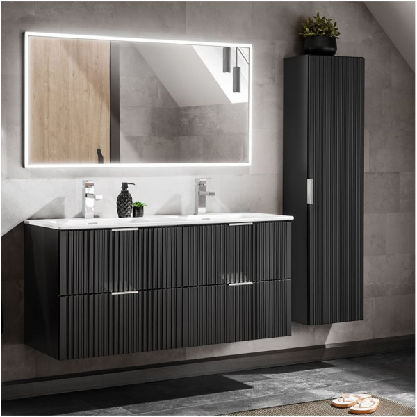 Szafka pod Umywalkę Wisząca ADEL BLACK 82-60 Czarna Aranżacja w Łazience Meble ADEL BLACK