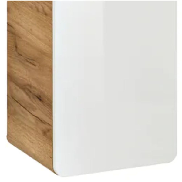 Szafka Łazienkowa 25cm ARUBA WHITE 805 Dąb Złoty Craft Biała Zbliżenie na Zbliżenie na Dolne Drzwi