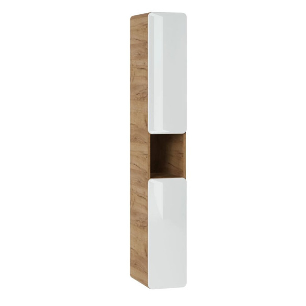 Szafka Łazienkowa 25cm ARUBA WHITE 805 Dąb Złoty Craft Biała Front Lewy