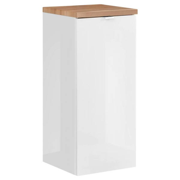 Szafka Łazienkowa z Koszem Wisząca CAPRI WHITE 811B Biała Front Lewy