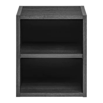 Regał Łazienkowy 30cm LEONARDO OAK 81 Czarny Front Lewy