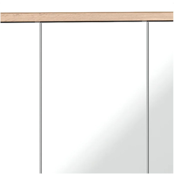 Szafka Łazienkowa z Lustrem BALI WHITE 845 Biel Alpejska Zbliżenie na Środkowe Lustrzane Drzwi