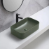 Ceramiczna Umywalka Nablatowa 50 cm Ciemno Zielona Prostokątna COMAD