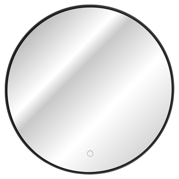 Lustro Podświetlane Led Okrągłe LUNA Czarna Rama z Wyłącznikiem do Zestawu SANTA FE OAK 1
