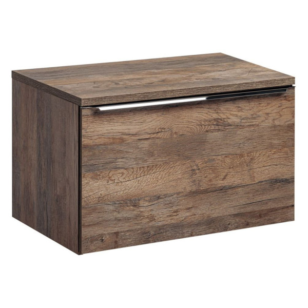 Wisząca Szafka pod Umywalkę 80 cm Vintage Brązowa Dąb Santa Fe Oak 3