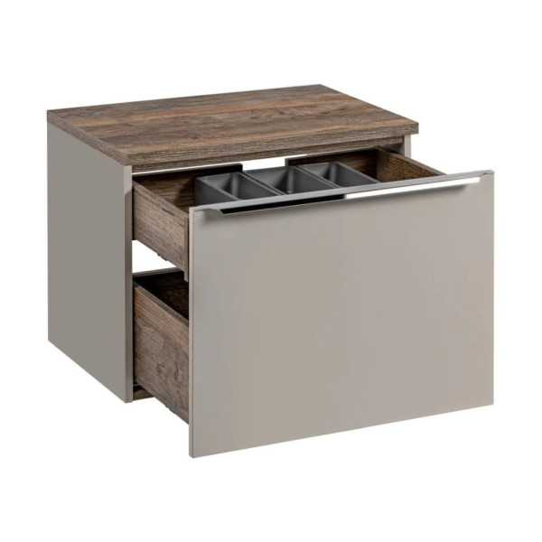 Szafka pod Umywalkę 60 cm Szara SANTA FE TAUPE 1 Otwarta
