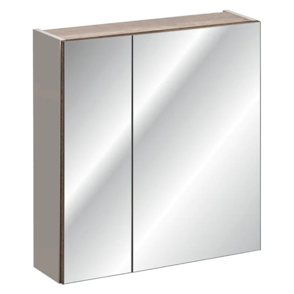 Szafka Łazienkowa z Lustrem 60 cm Szara Wisząca SANTA FE TAUPE 1