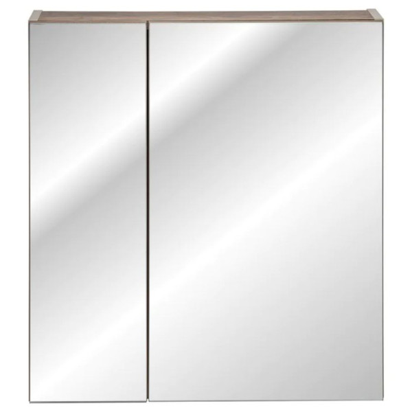 Szafka Łazienkowa z Lustrem 60 cm Szara Wisząca SANTA FE TAUPE 1 Front