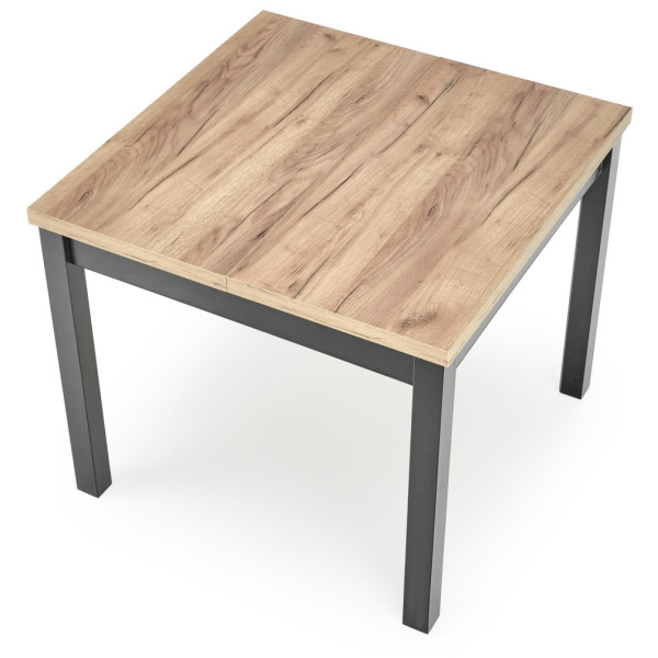 Stół Rozkładany 90-125x90 TIAGO Dąb Craft Czarny od Góry