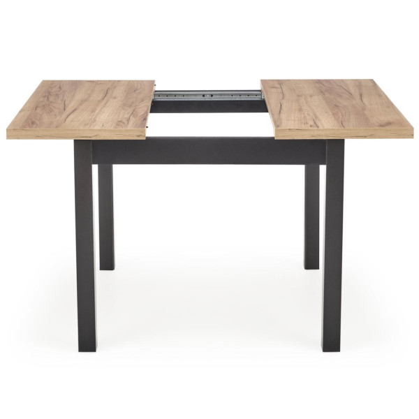 Stół Rozkładany 90-125x90 TIAGO Dąb Craft Czarny Front Stołu w trakcie rozkładania