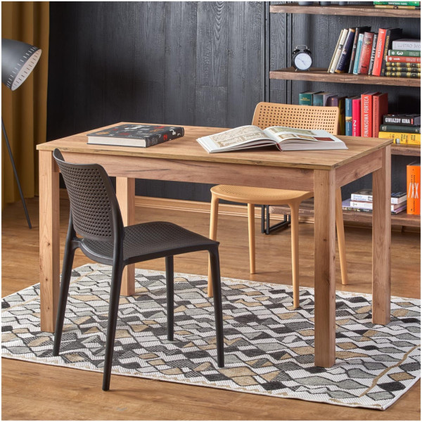 Stół 120x68 KSAWERY Dąb Craft Aranżacja 2 Krzesła przy Stole w Salonie