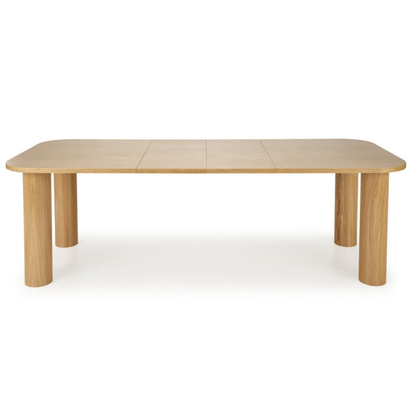 Stół Rozkładany 160-240x100 cm ELEFANTE Dąb Naturalny Front Rozłożonego Stołu