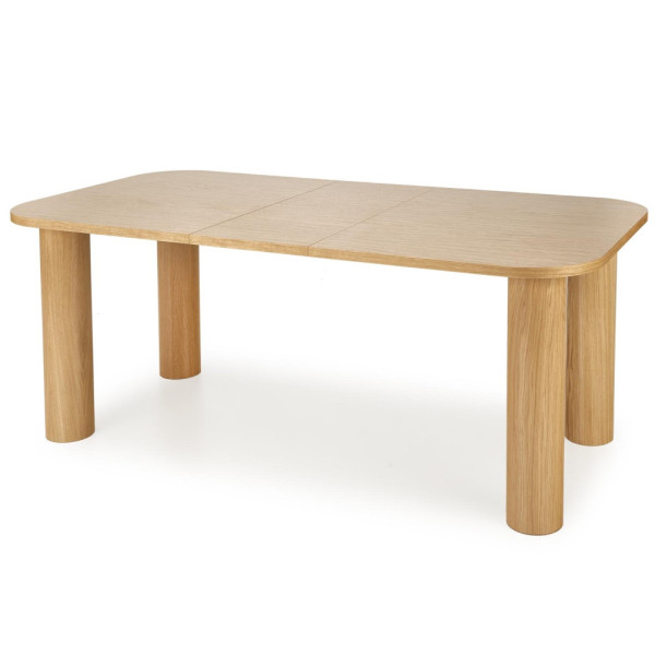 Stół Rozkładany 160-240x100 cm ELEFANTE Dąb Naturalny Front Prawy Rozłożonego Stołu