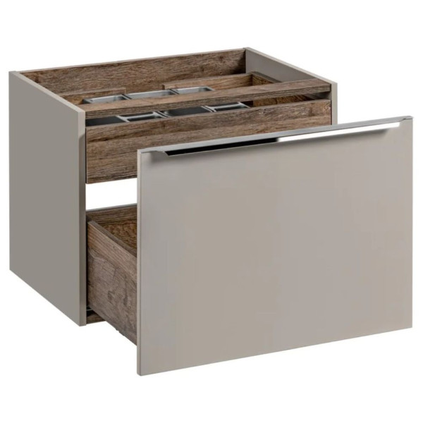 Szafka pod Umywalkę 80 cm Wisząca SANTA FE Szary Krzemowy 03 Otwarta