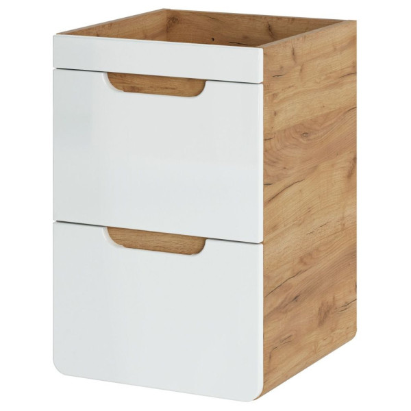 Biała Szafka pod Umywalkę 40 cm Nowoczesna ARUBA WHITE 02 Prawy Front