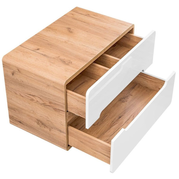 Szafka pod Umywalkę Nablatową 80 cm Biały Połysk ARUBA WHITE 11 Otwarta z Góry