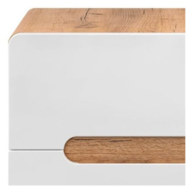 Szafka pod Umywalkę Nablatową 80 cm Biały Połysk Wisząca ARUBA WHITE 11 Front Zbliżenie