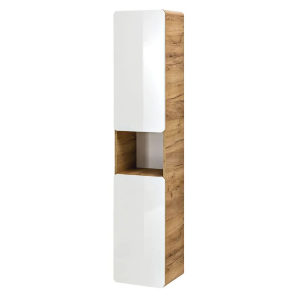 Szafka Łazienkowa Słupek 35 cm Biała Wisząca ARUBA WHITE 1 Prawy Front