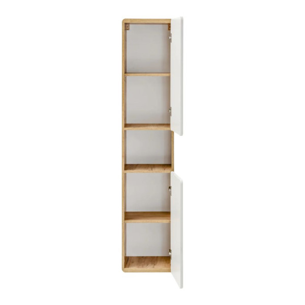 Szafka Łazienkowa Słupek 35 cm Biała Wisząca ARUBA WHITE 1 Otwarta