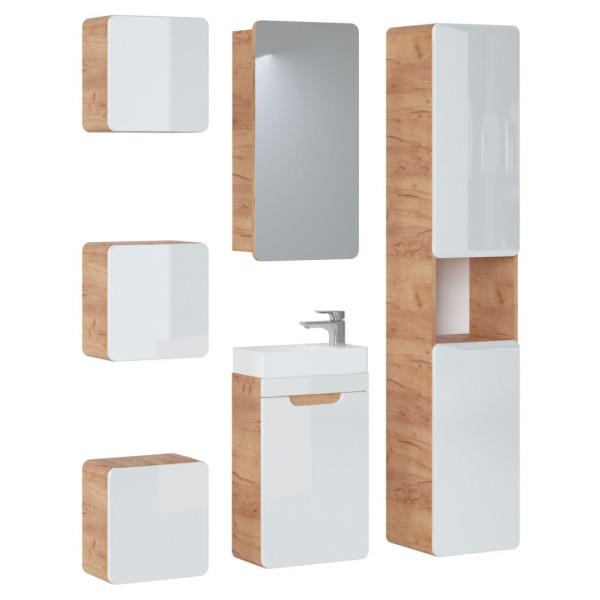 Zestaw Mebli Łazienkowych z Umywalką 40 cm Białe ARUBA WHITE 1