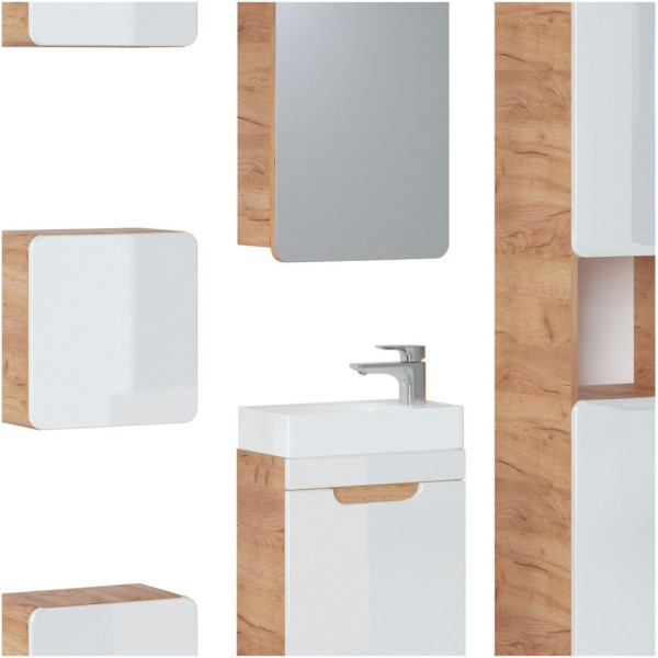 Zestaw Mebli Łazienkowych z Umywalką 40 cm Białe ARUBA WHITE 1 Zbliżenie
