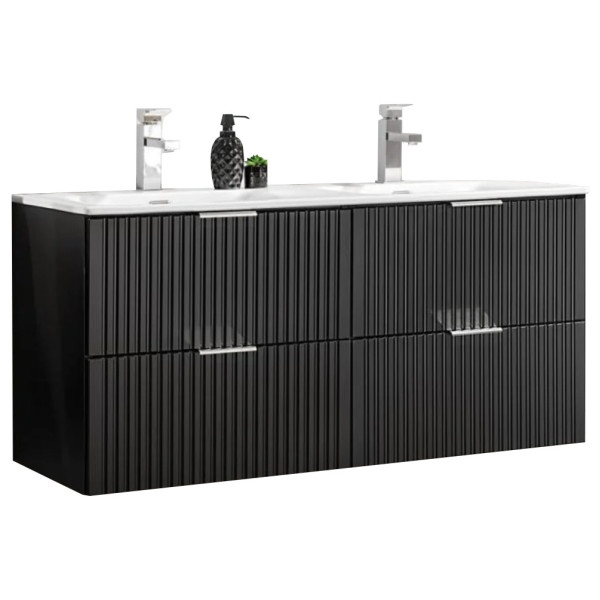Szafka z Podwójną Umywalką 120 cm Mat ADEL Black 1