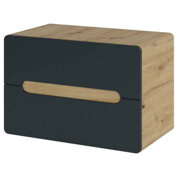 Szafka pod Umywalkę Nablatową 80 cm Szara Dąb Craft Złoty ARUBA COSMOS 02 Prawy Front