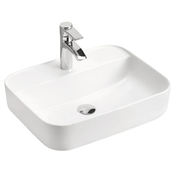 Umywalka Nablatowa 50 cm Biała Ceramiczna do Szafki ARUBA COSMOS 02