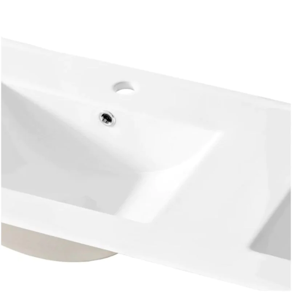 Umywalka Ceramiczna 120 cm Podwójna Misa LAVA 120D do Szafki BAHAMA WHITE 3 Przybliżenie
