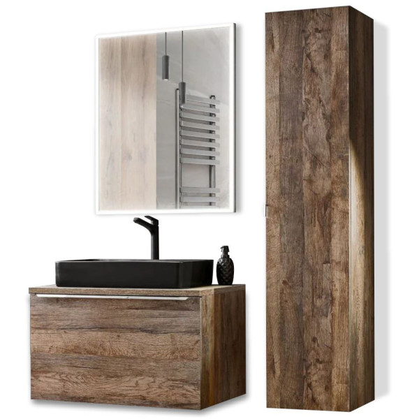 Zestaw Mebli Łazienkowych z Umywalką 80 cm SANTA FE OAK 4