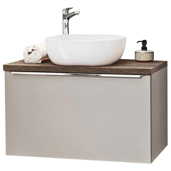 Szafka Łazienkowa z Umywalką 80 cm Wisząca SANTA FE TAUPE 03