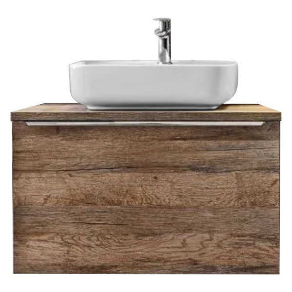 Szafka z Umywalką 80 cm Wisząca Brązowa SANTA FE OAK 5
