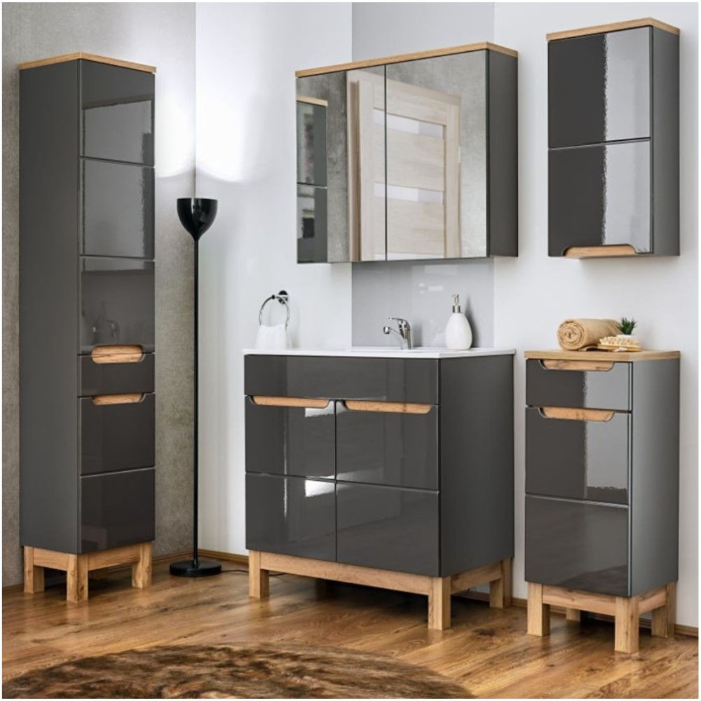 Zestaw Mebli azienkowych Z Umywalk 60 BALI GREY Grafit Comad zestaw-mebli-azienkowych-z-umywalk-60-bali-grey-grafit-comad