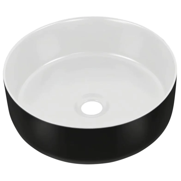 Umywalka Nablatowa 36 cm Simple 8 Biała Czarna do Zestawu BROOKLIN 2 z Góry