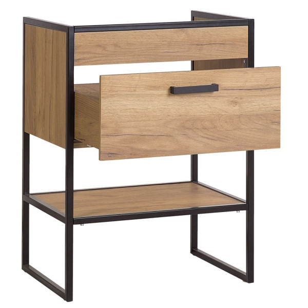Szafka pod Umywalkę 60 cm Loft Dąb Craft Złoty BROOKLIN 3 Otwarta